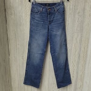 Express Relaxed Straight Low Rise Paint Splatter Jeans Womens Size 2R